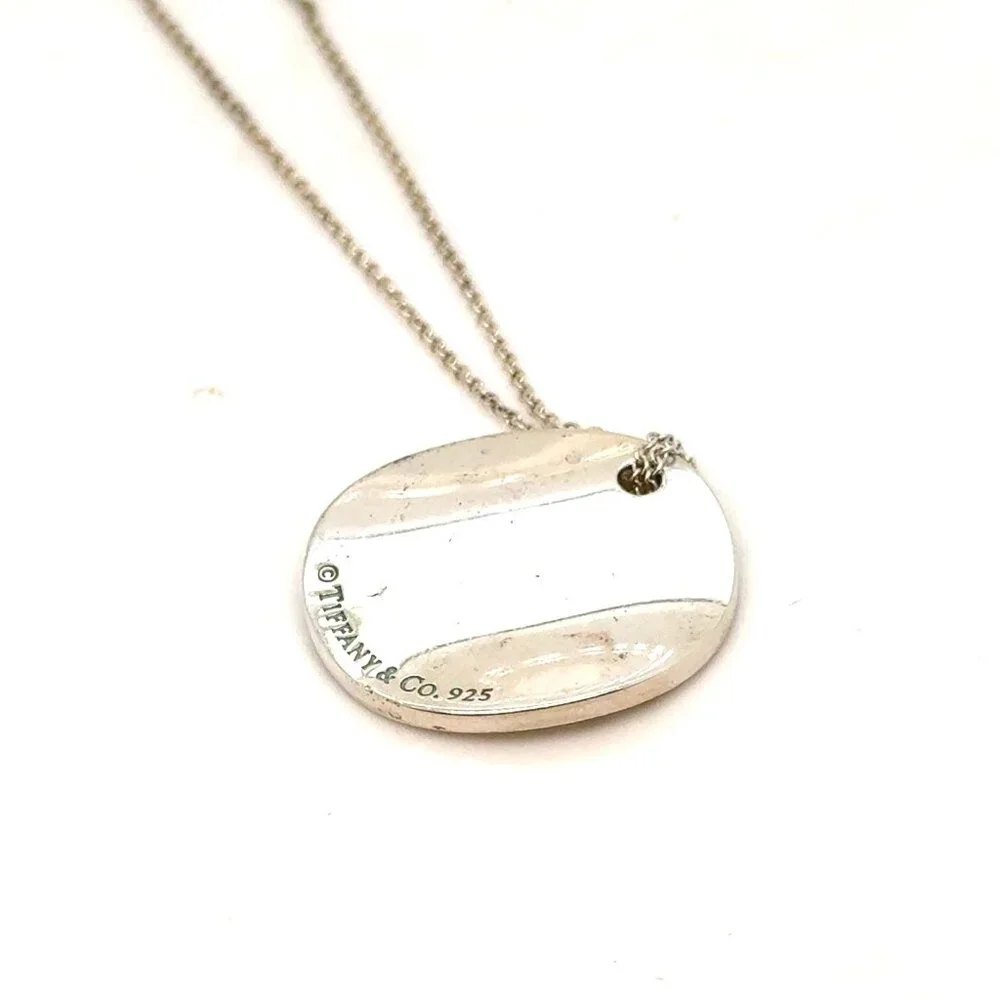 T&Co. 925 Script Circle Pendant‎ Necklace
